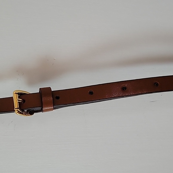 Lauren Ralph Lauren Red Brown Handbag Purse Logo Horseshoes - Picture 5 of 13